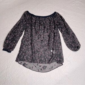 Ellen Tracy Sheer Floral Top